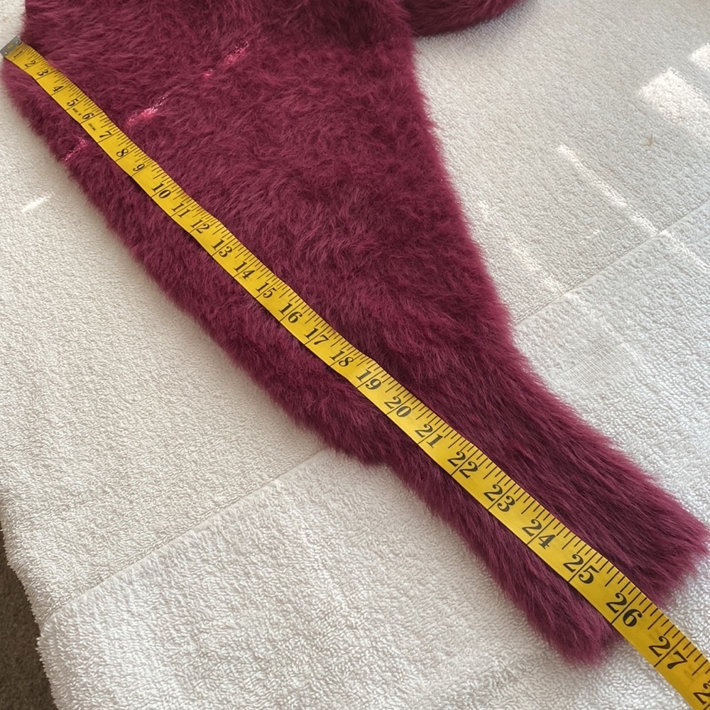 Anthropologie Fuzzy Burgundy Sweater - Picture 6 of 10